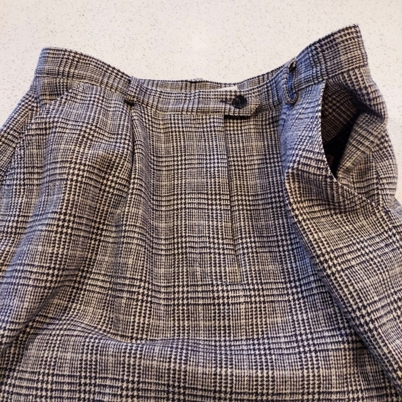Pendleton 100% Wool Skirt Plaid Gray Black Vintage 12 Lined Pockets Made in USA - Picture 10 of 13